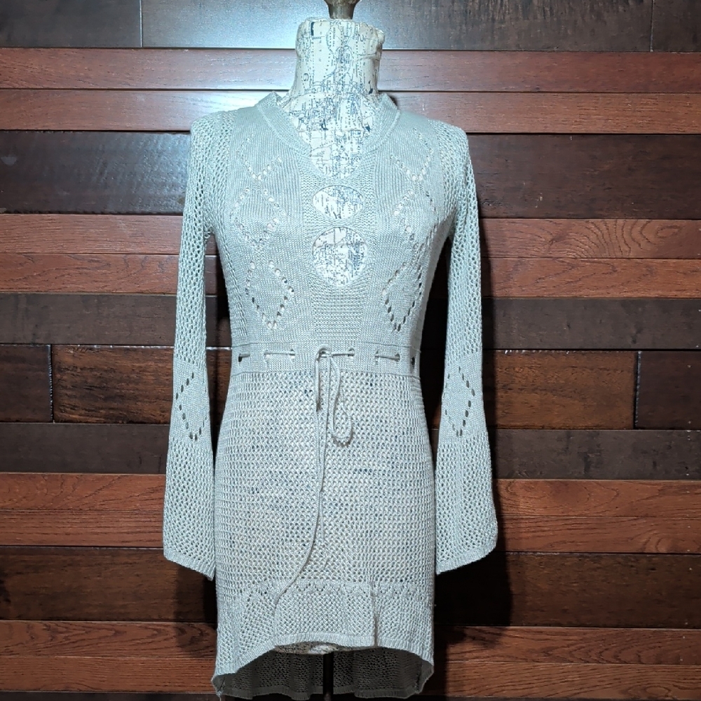 No Brand Tag Gray Knit Sweater Tunic/ Dress